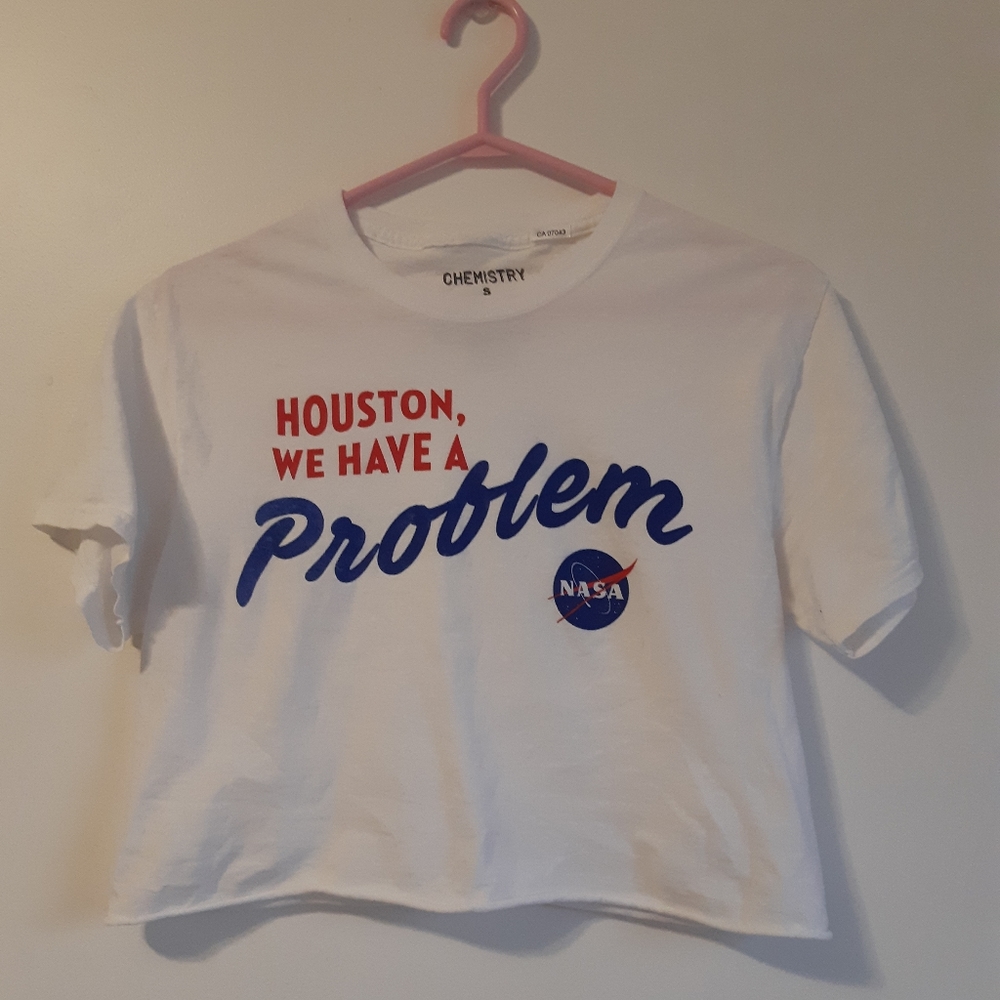 White NASA Crop Top
